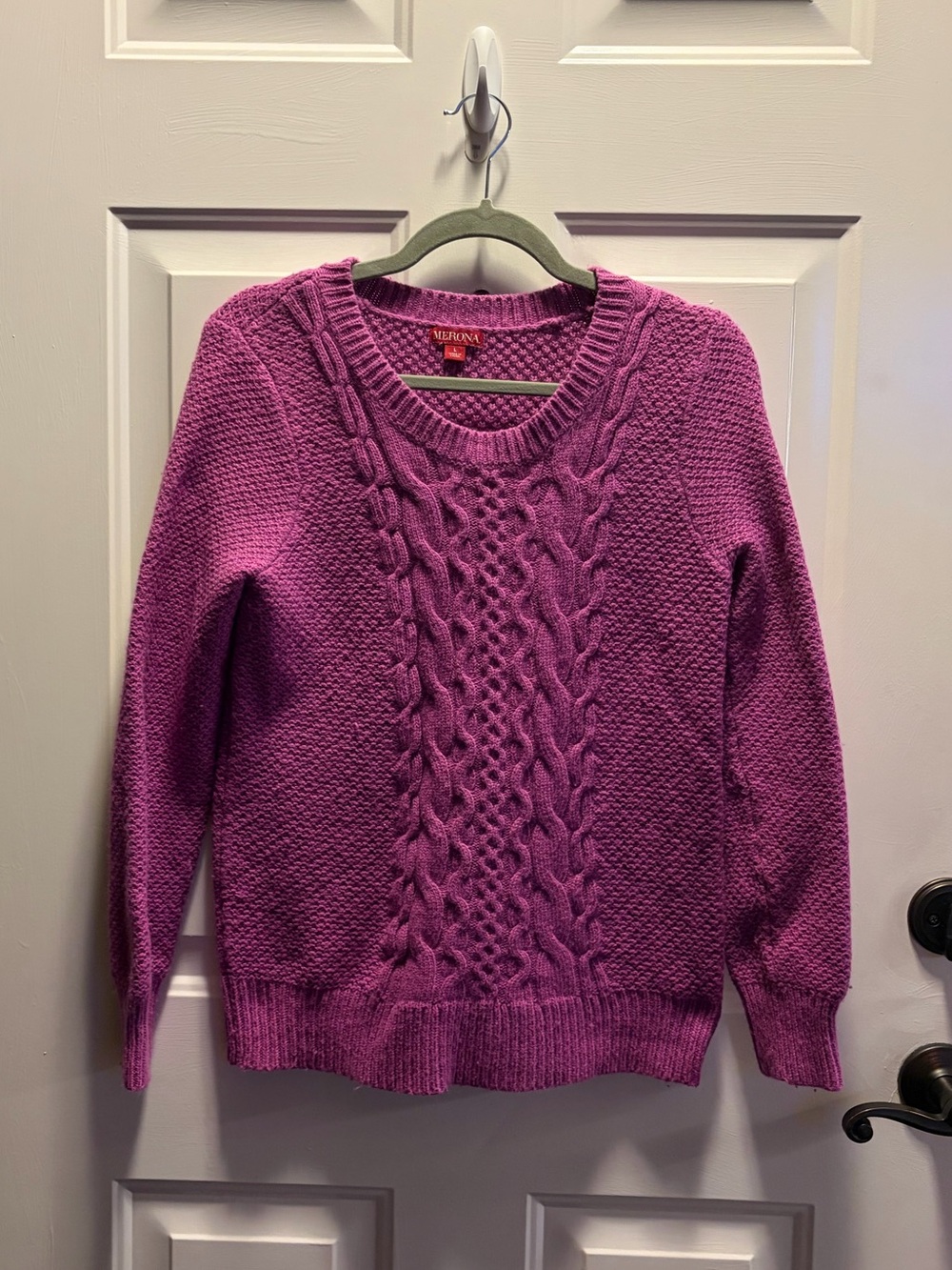 Merona Purple Cable Knit Crewneck Sweater